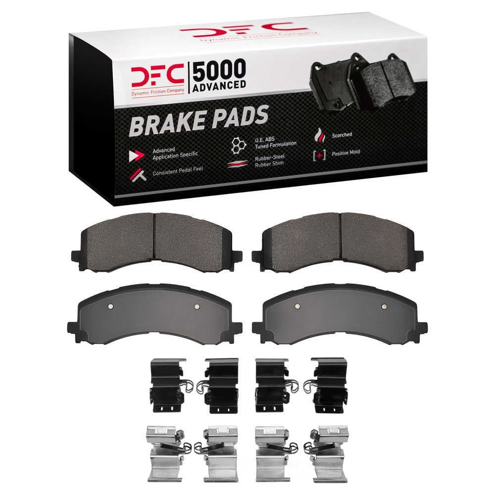 Dynamic Friction Company 1551-2428-01 DFC 5000 Advanced Brake Pads - Semi Metallic and Hardware Kit