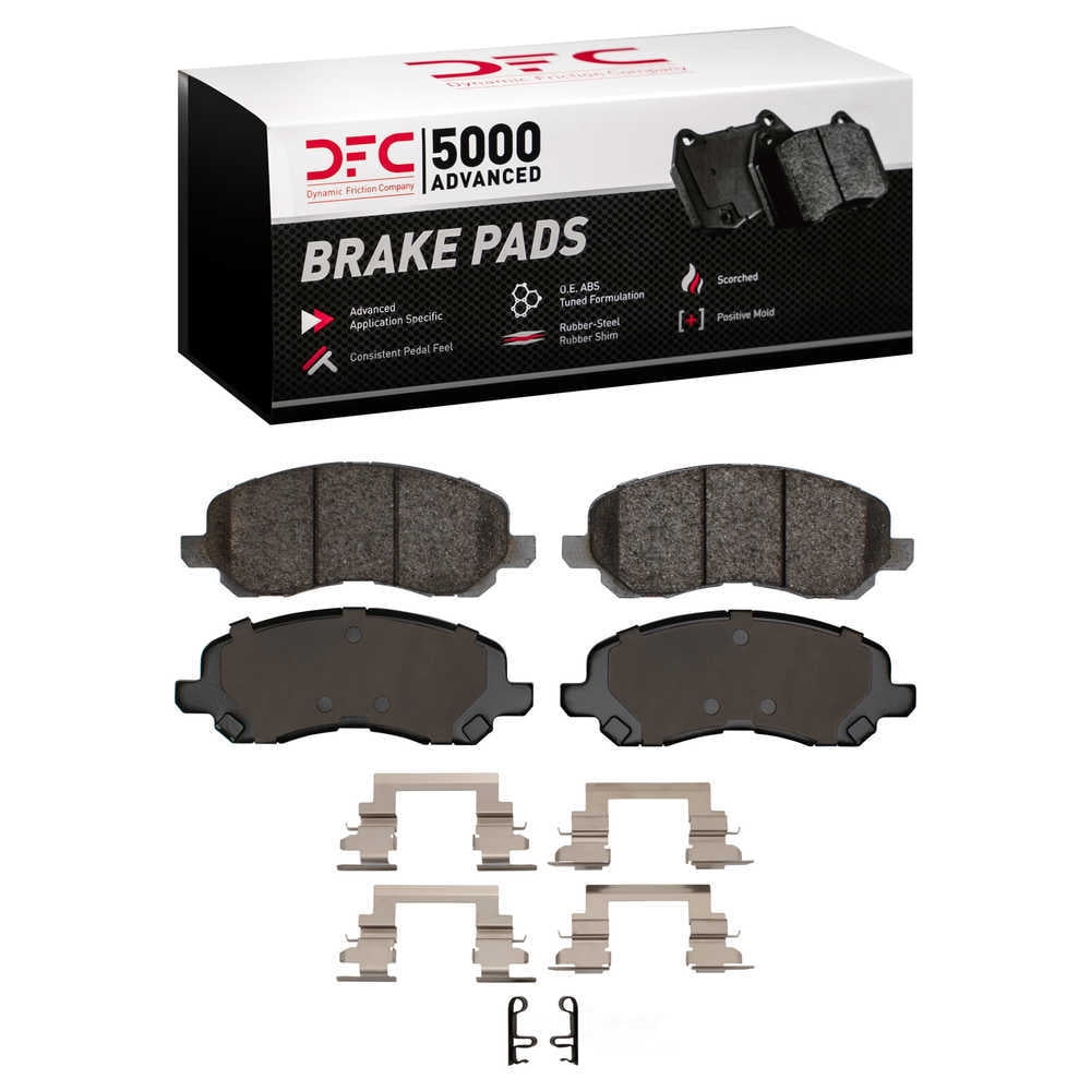 Dynamic Friction Company 1552-0866-01 DFC 5000 Advanced Brake Pads - Semi Metallic and Hardware Kit