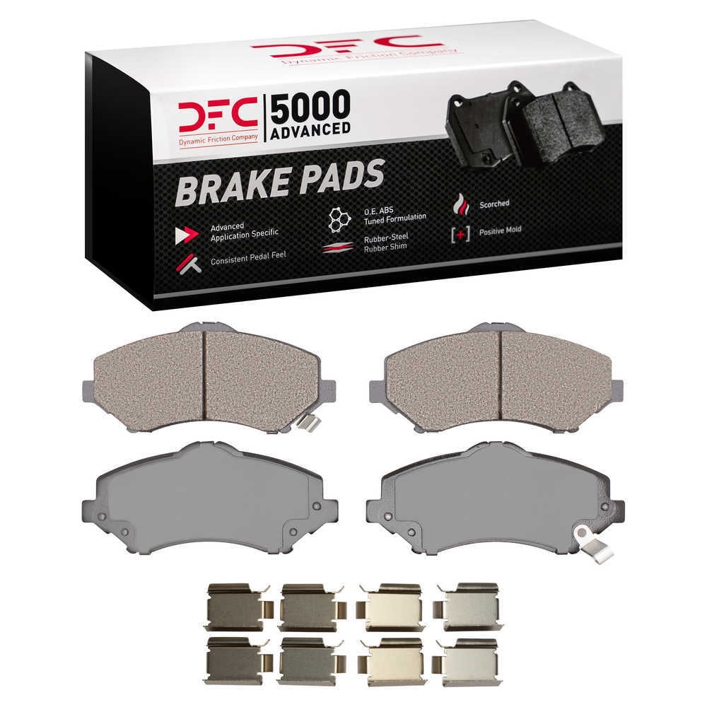 Dynamic Friction Company 1552-1273-01 DFC 5000 Advanced Brake Pads - Semi Metallic and Hardware Kit