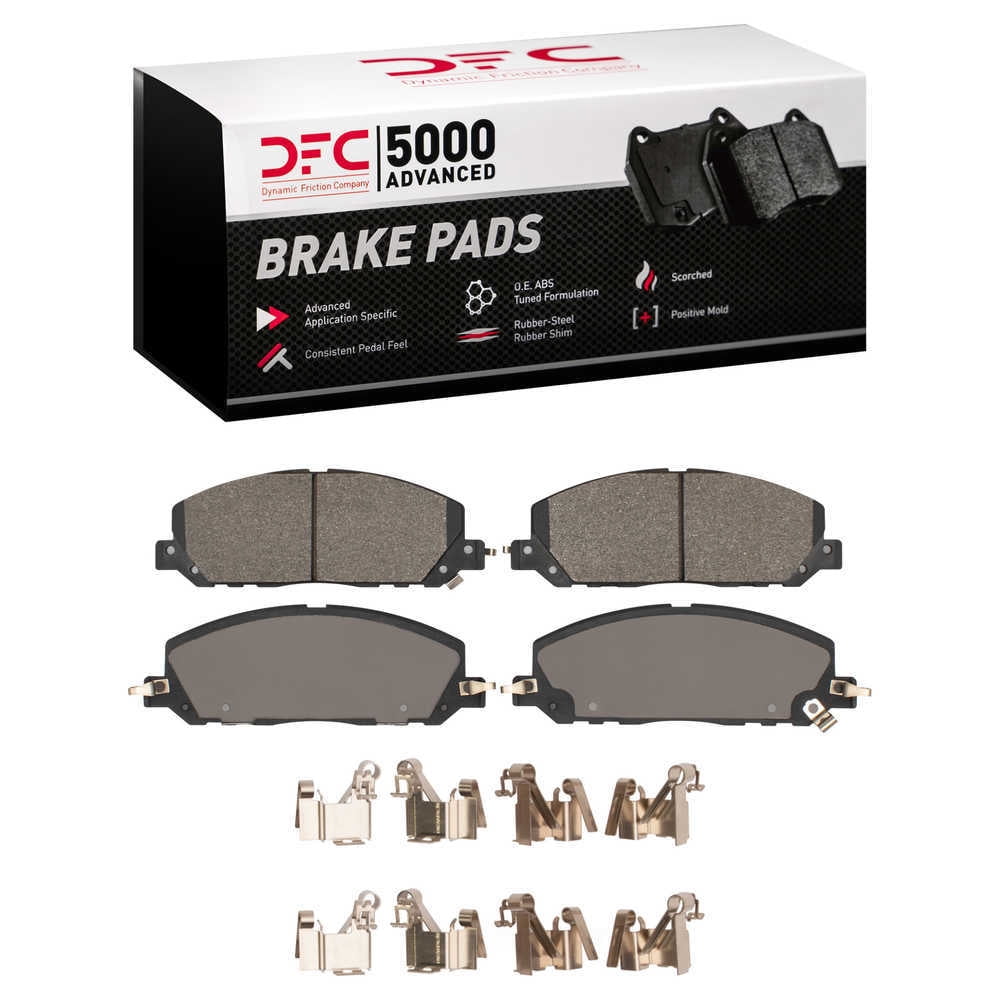 Dynamic Friction Company 1552-2229-01 DFC 5000 Advanced Brake Pads - Semi Metallic and Hardware Kit