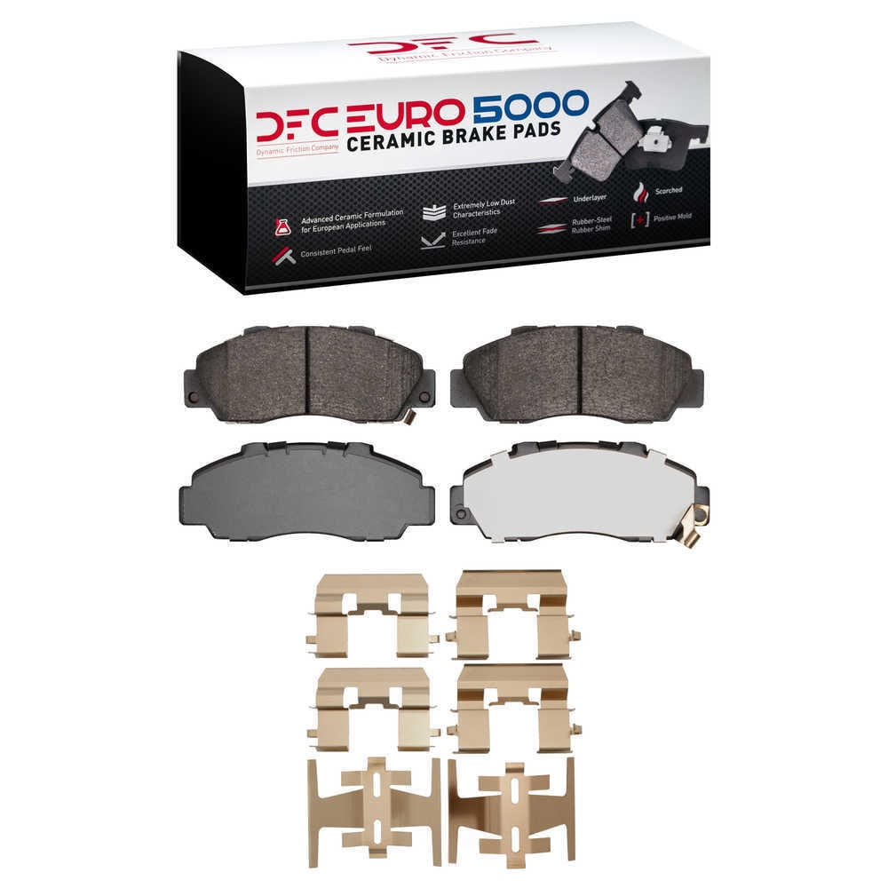 Dynamic Friction Company 1600-0503-01 DFC EURO 5000 Ceramic Brake Pads and Hardware Kit