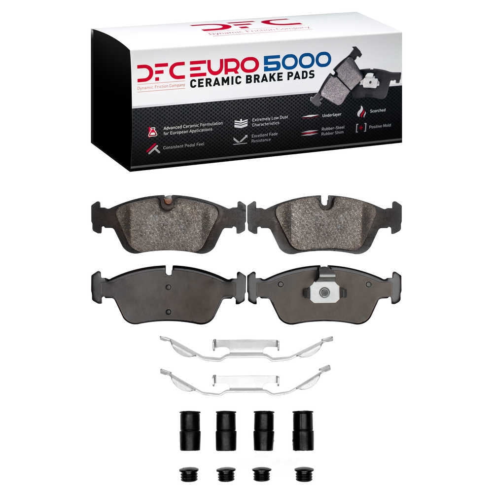 Dynamic Friction Company 1600-0558-01 DFC EURO 5000 Ceramic Brake Pads and Hardware Kit