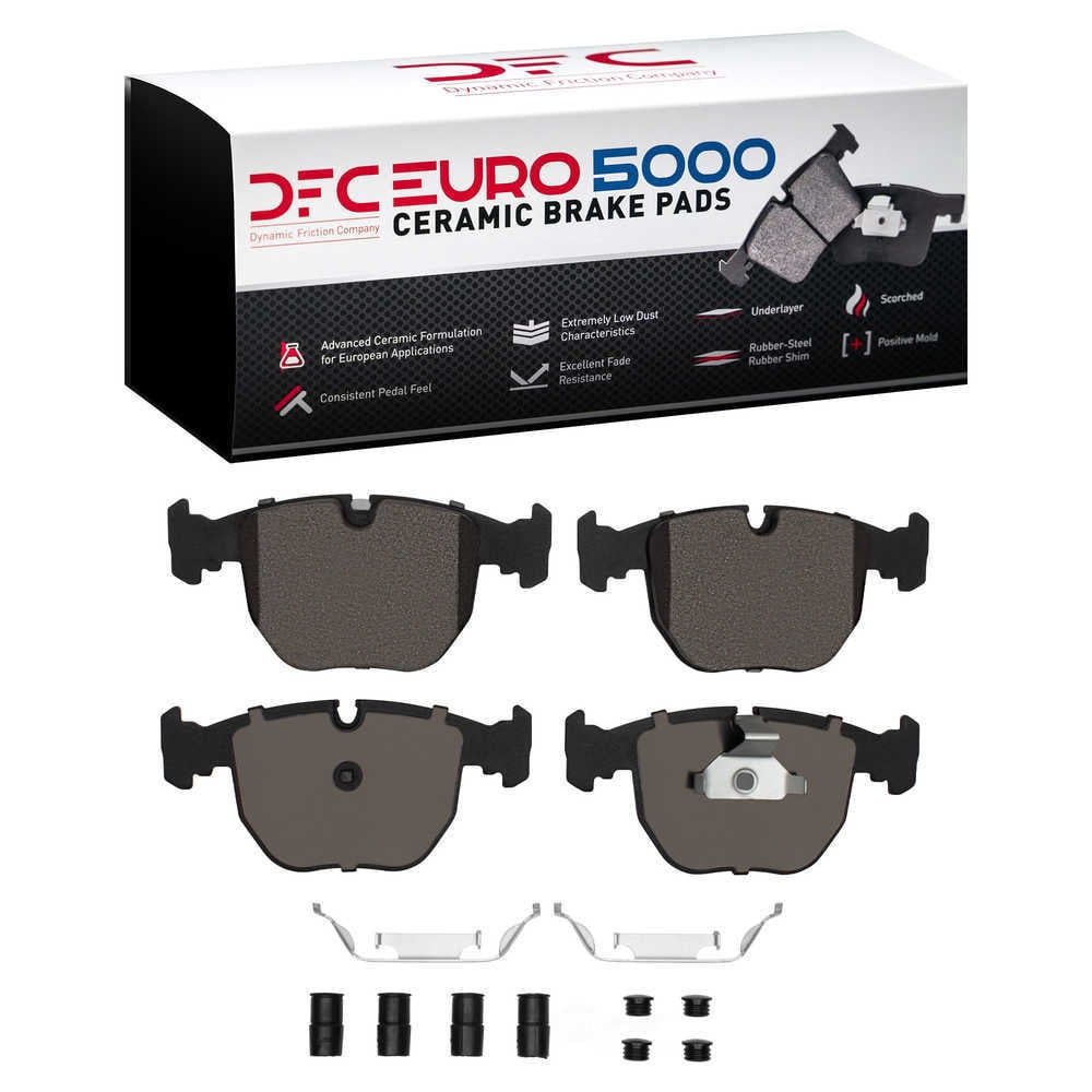 Dynamic Friction Company 1600-0681-01 DFC EURO 5000 Ceramic Brake Pads and Hardware Kit