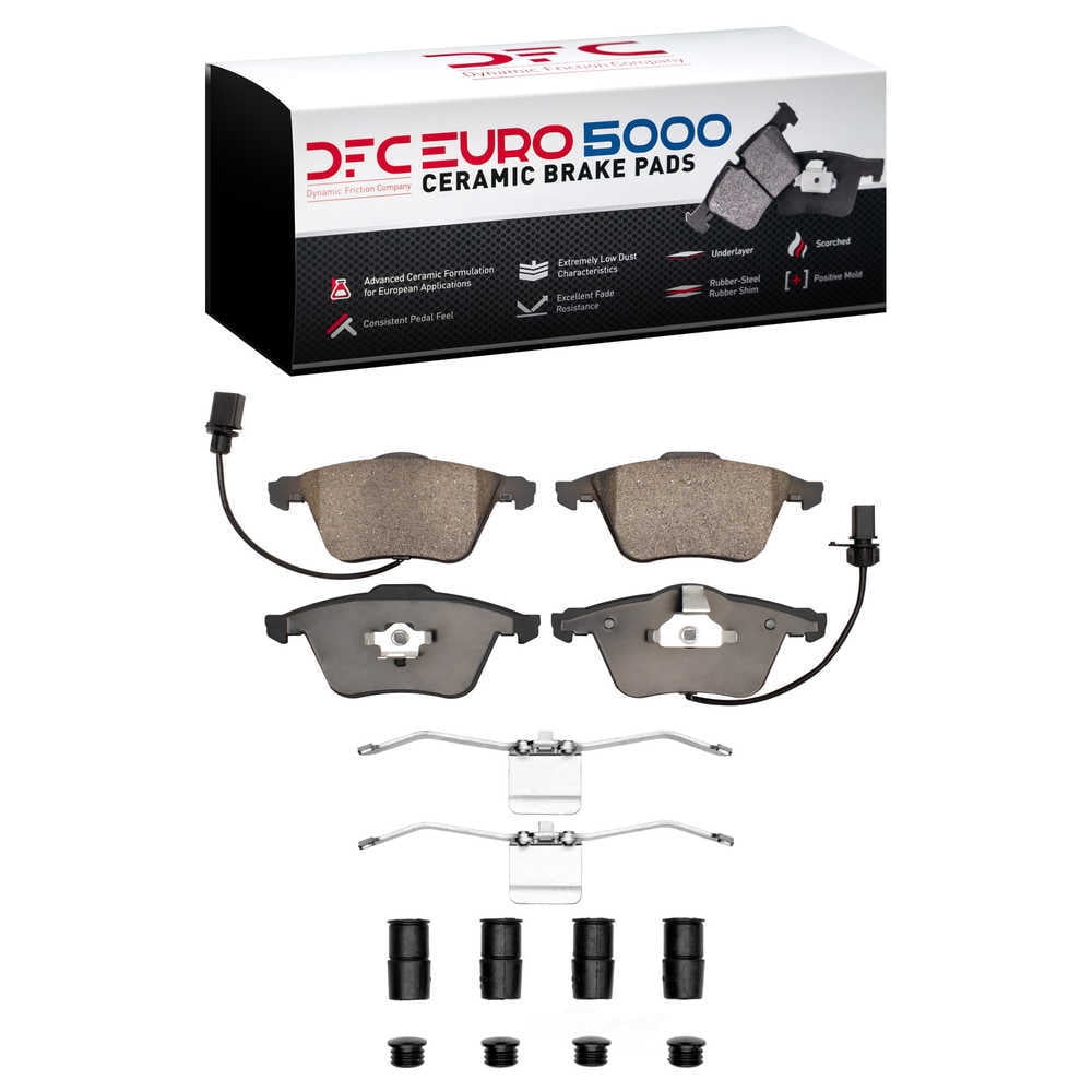 Dynamic Friction Company 1600-0915-12 DFC EURO 5000 Ceramic Brake Pads and Hardware Kit