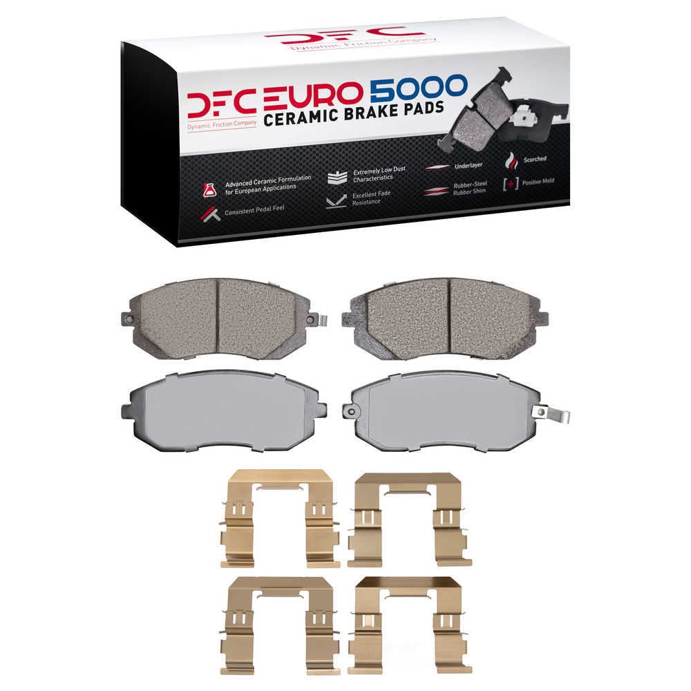 Dynamic Friction Company 1600-0929-01 DFC EURO 5000 Ceramic Brake Pads and Hardware Kit