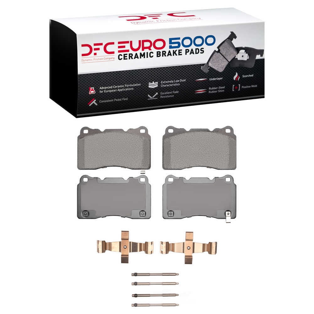 Dynamic Friction Company 1600-1001-03 DFC EURO 5000 Ceramic Brake Pads and Hardware Kit