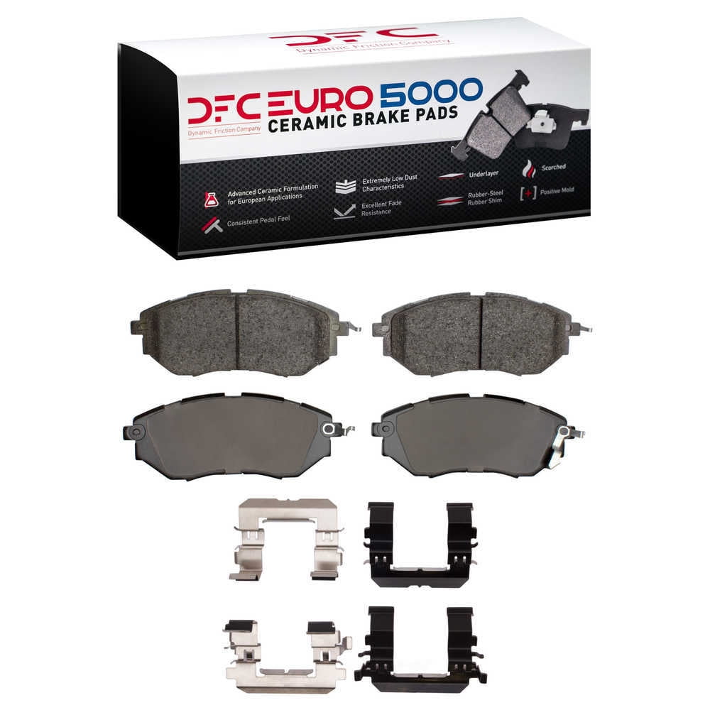 Dynamic Friction Company 1600-1078-01 DFC EURO 5000 Ceramic Brake Pads and Hardware Kit