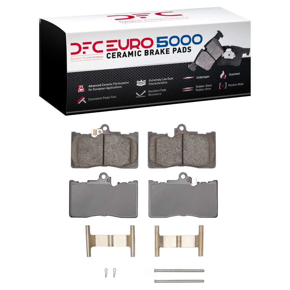 Dynamic Friction Company 1600-1118-01 DFC EURO 5000 Ceramic Brake Pads and Hardware Kit