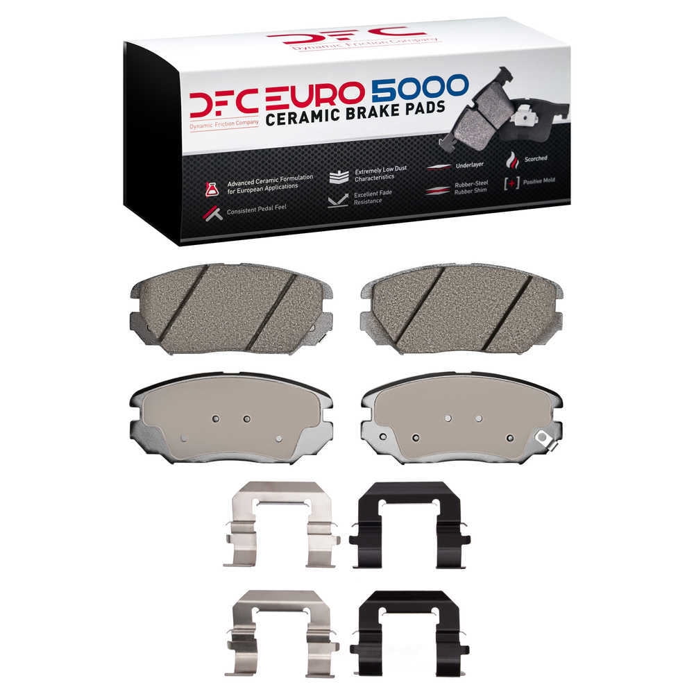 Dynamic Friction Company 1600-1125-02 DFC EURO 5000 Ceramic Brake Pads and Hardware Kit