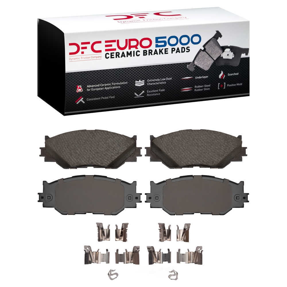 Dynamic Friction Company 1600-1178-01 DFC EURO 5000 Ceramic Brake Pads and Hardware Kit
