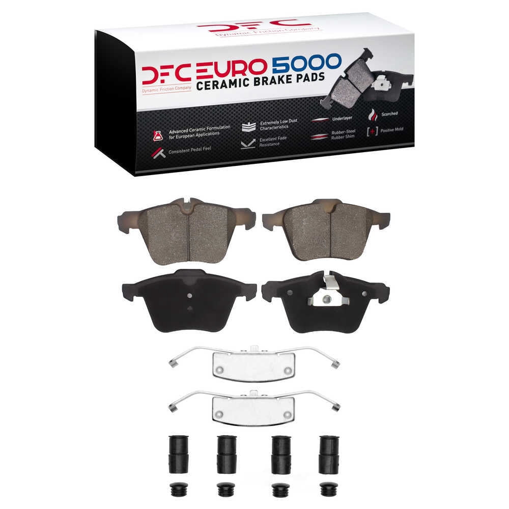 Dynamic Friction Company 1600-1240-01 DFC EURO 5000 Ceramic Brake Pads and Hardware Kit