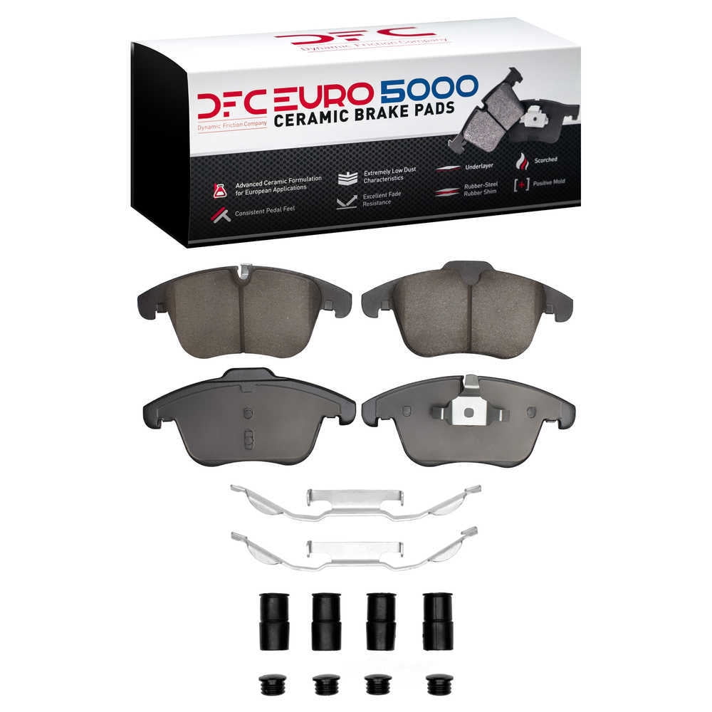 Dynamic Friction Company 1600-1241-01 DFC EURO 5000 Ceramic Brake Pads and Hardware Kit