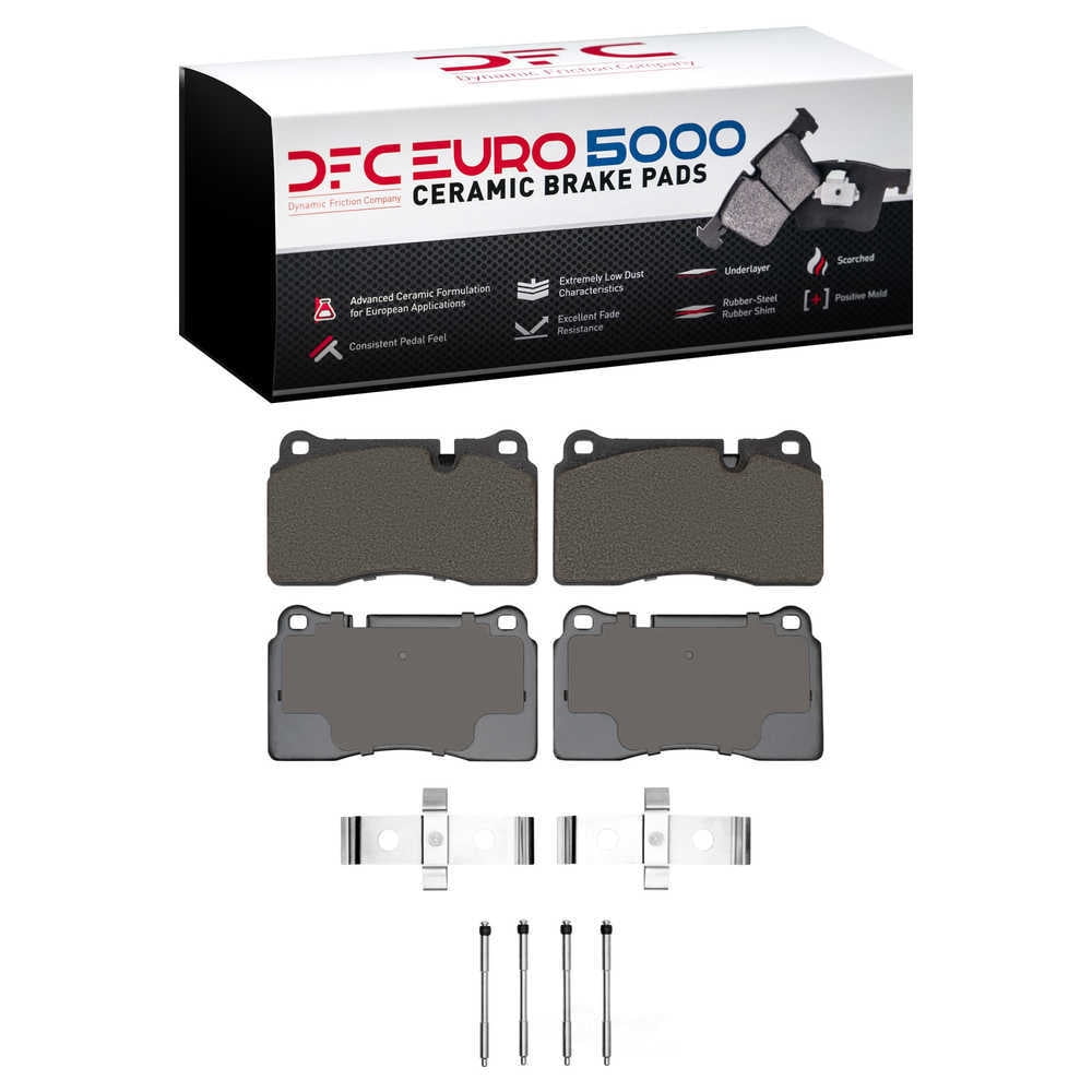 Dynamic Friction Company 1600-1263-01 DFC EURO 5000 Ceramic Brake Pads and Hardware Kit