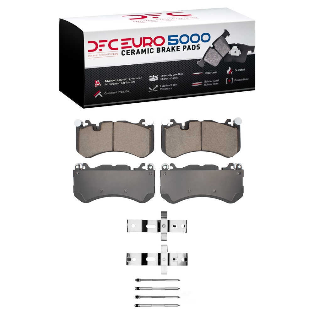 Dynamic Friction Company 1600-1291-01 DFC EURO 5000 Ceramic Brake Pads and Hardware Kit