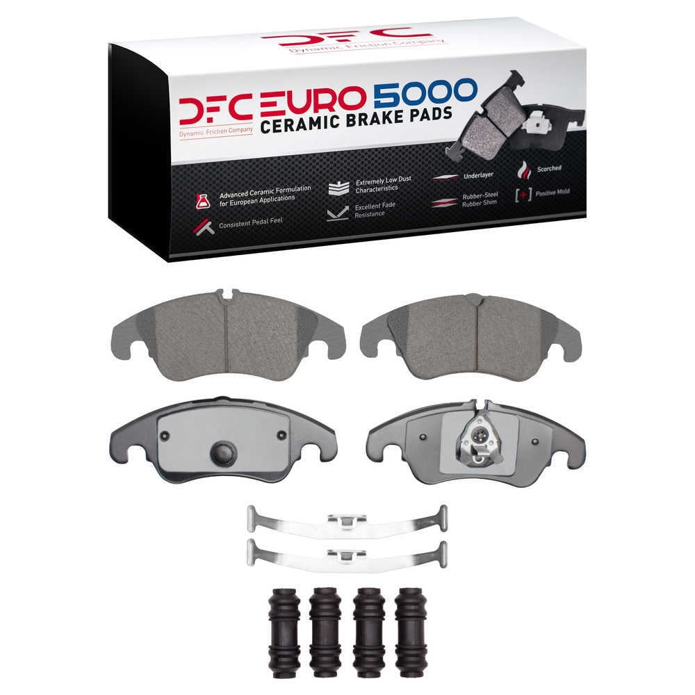 Dynamic Friction Company 1600-1322-11 DFC EURO 5000 Ceramic Brake Pads and Hardware Kit