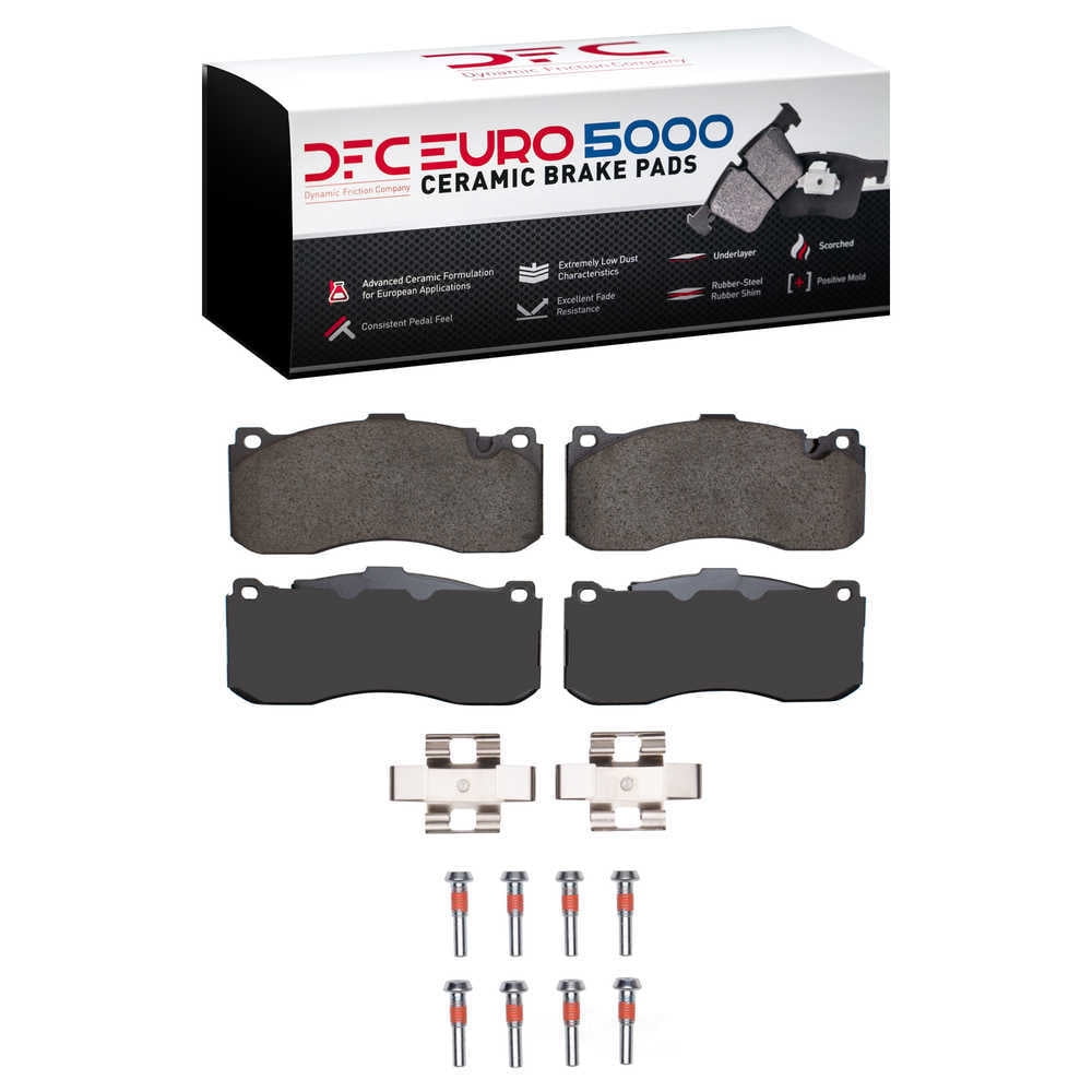 Dynamic Friction Company 1600-1371-01 DFC EURO 5000 Ceramic Brake Pads and Hardware Kit