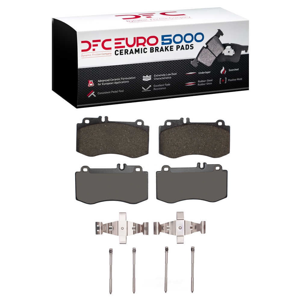 Dynamic Friction Company 1600-1420-01 DFC EURO 5000 Ceramic Brake Pads and Hardware Kit