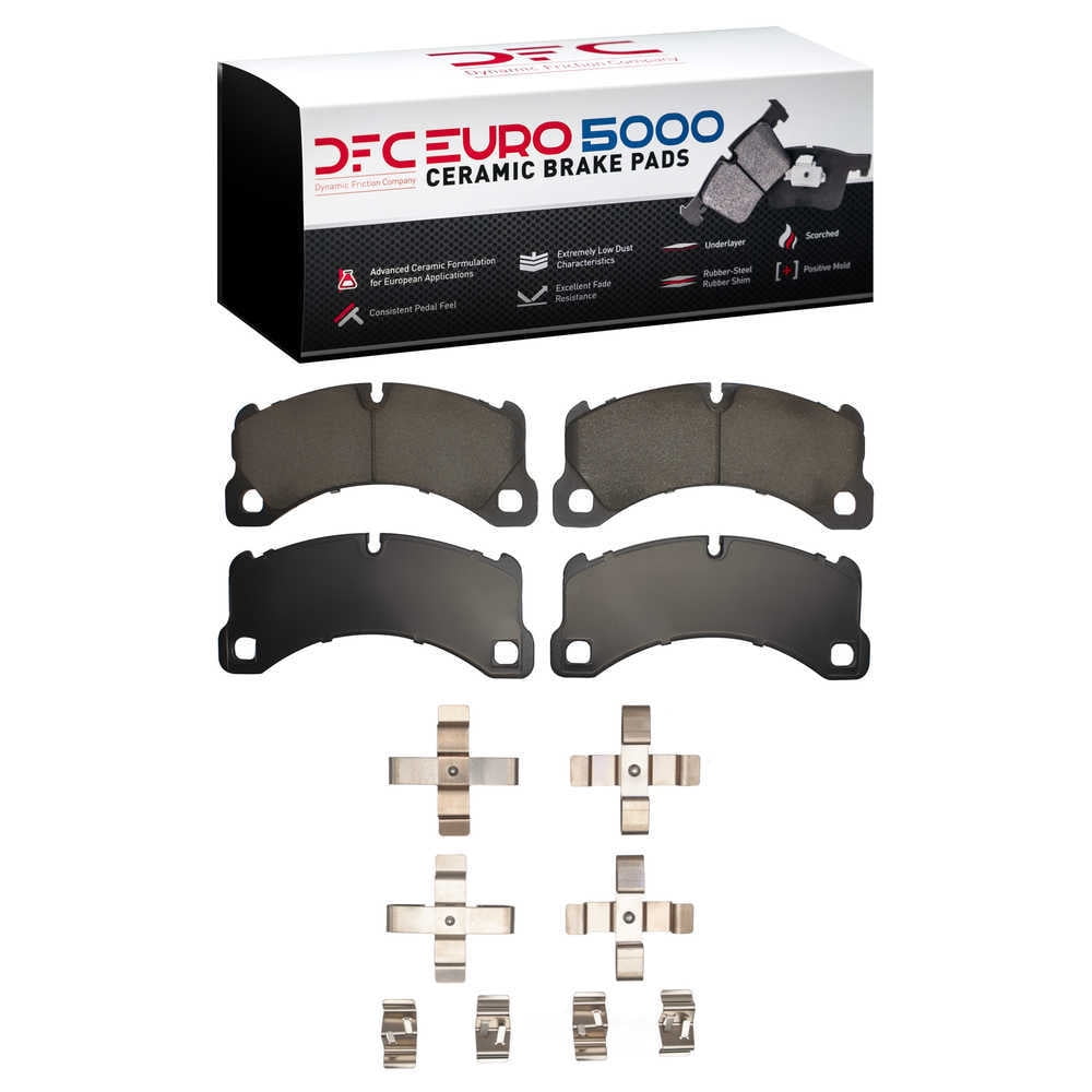 Dynamic Friction Company 1600-1452-01 DFC EURO 5000 Ceramic Brake Pads and Hardware Kit