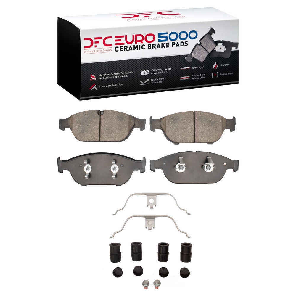 Dynamic Friction Company 1600-1549-01 DFC EURO 5000 Ceramic Brake Pads and Hardware Kit