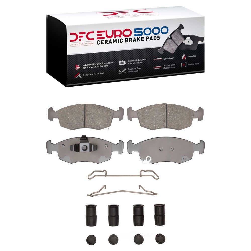 Dynamic Friction Company 1600-1568-01 DFC EURO 5000 Ceramic Brake Pads and Hardware Kit