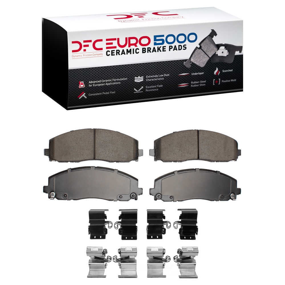 Dynamic Friction Company 1600-1589-01 DFC EURO 5000 Ceramic Brake Pads and Hardware Kit
