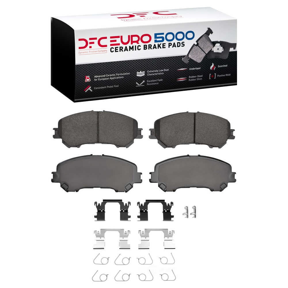 Dynamic Friction Company 1600-1737-01 DFC EURO 5000 Ceramic Brake Pads and Hardware Kit