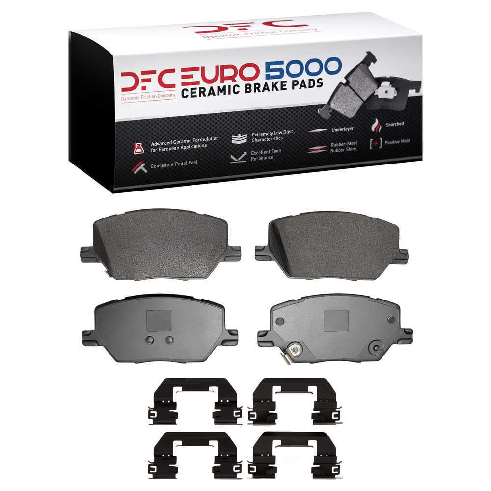 Dynamic Friction Company 1600-1811-01 DFC EURO 5000 Ceramic Brake Pads and Hardware Kit