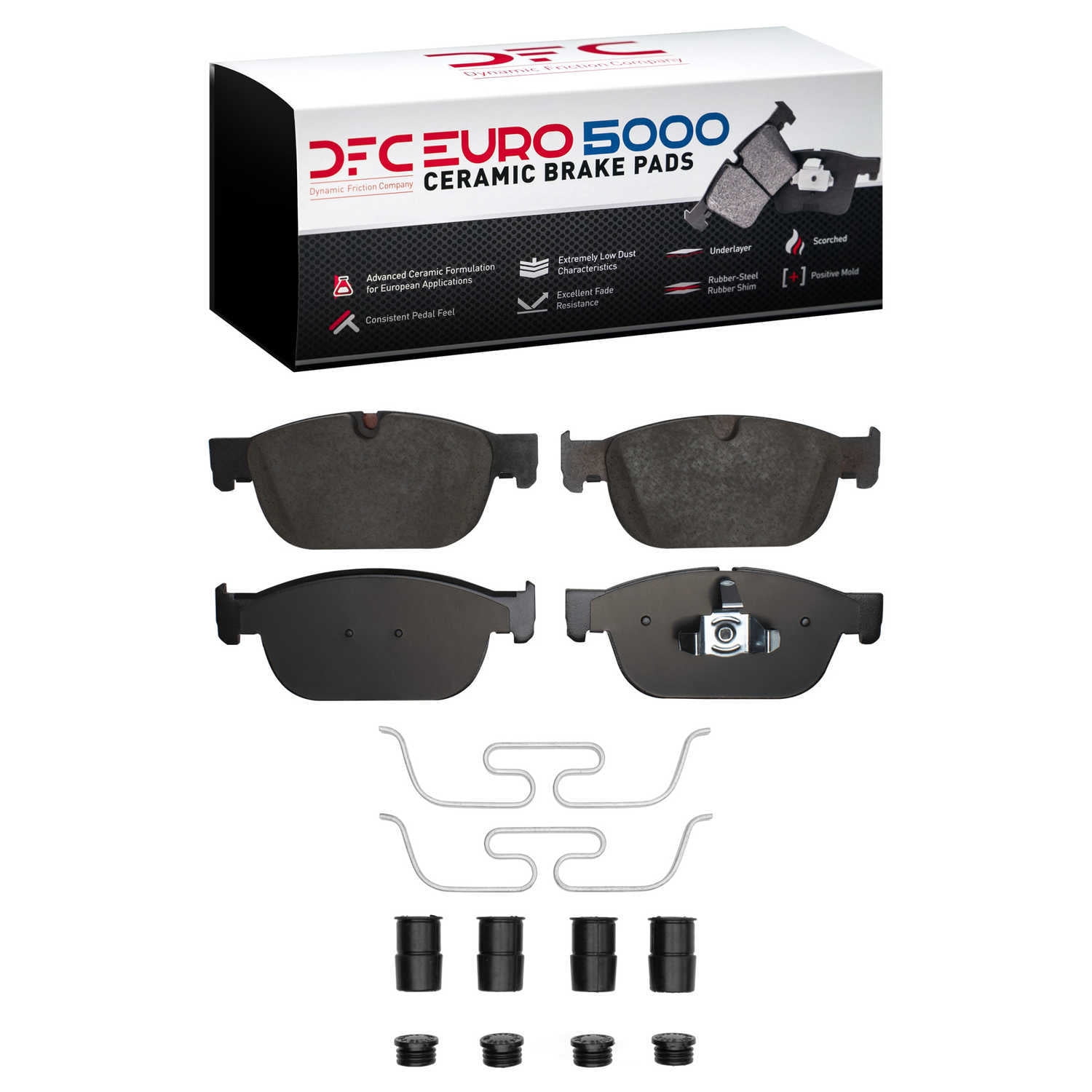 Dynamic Friction Company 1600-1865-01 DFC EURO 5000 Ceramic Brake Pads and Hardware Kit