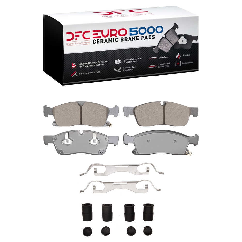 Dynamic Friction Company 1600-1904-11 DFC EURO 5000 Ceramic Brake Pads and Hardware Kit