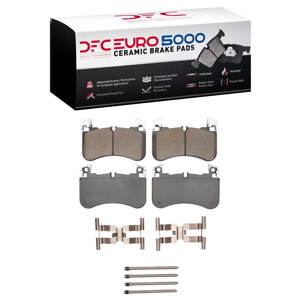 Dynamic Friction Company 1600-2184-01 DFC EURO 5000 Ceramic Brake Pads and Hardware Kit