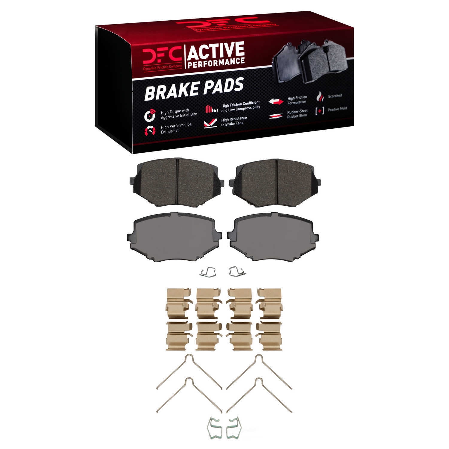 Dynamic Friction Company 1115-0635-01 DFC Active Performance Pads and Hardware Kit