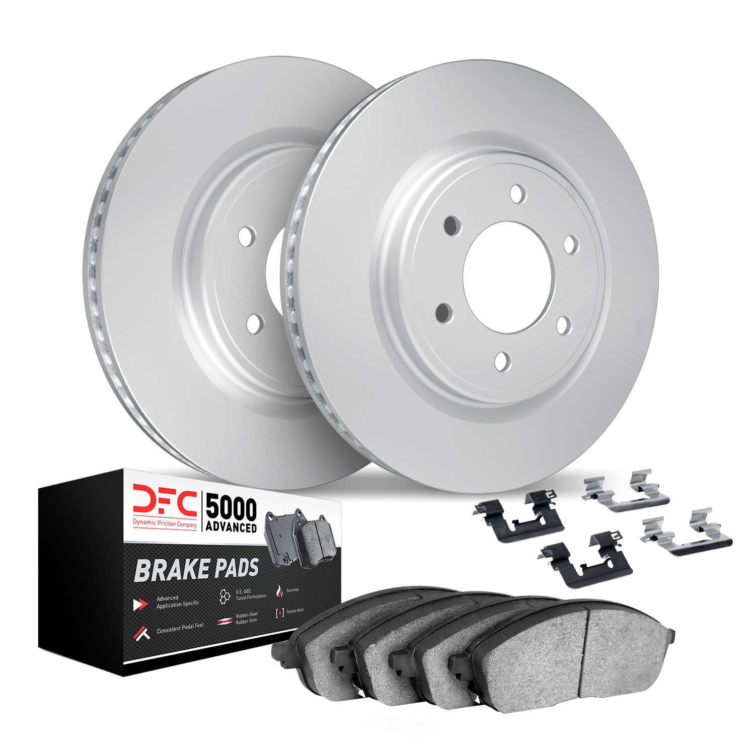 Dynamic Friction Company 9512-47048 DFC Hi-Carbon Alloy GEOMET Coated Rotors with 5000 Advanced