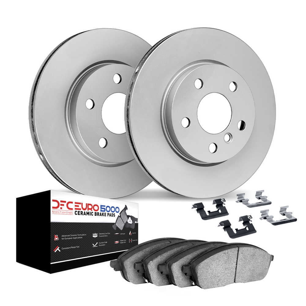 Dynamic Friction Company 9612-20008 DFC Hi-Carbon Alloy GEOMET Coated Rotors with EURO 5000 Ceramic