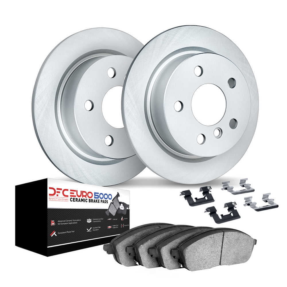 Dynamic Friction Company 9612-74013 DFC Hi-Carbon Alloy GEOMET Coated Rotors with EURO 5000 Ceramic
