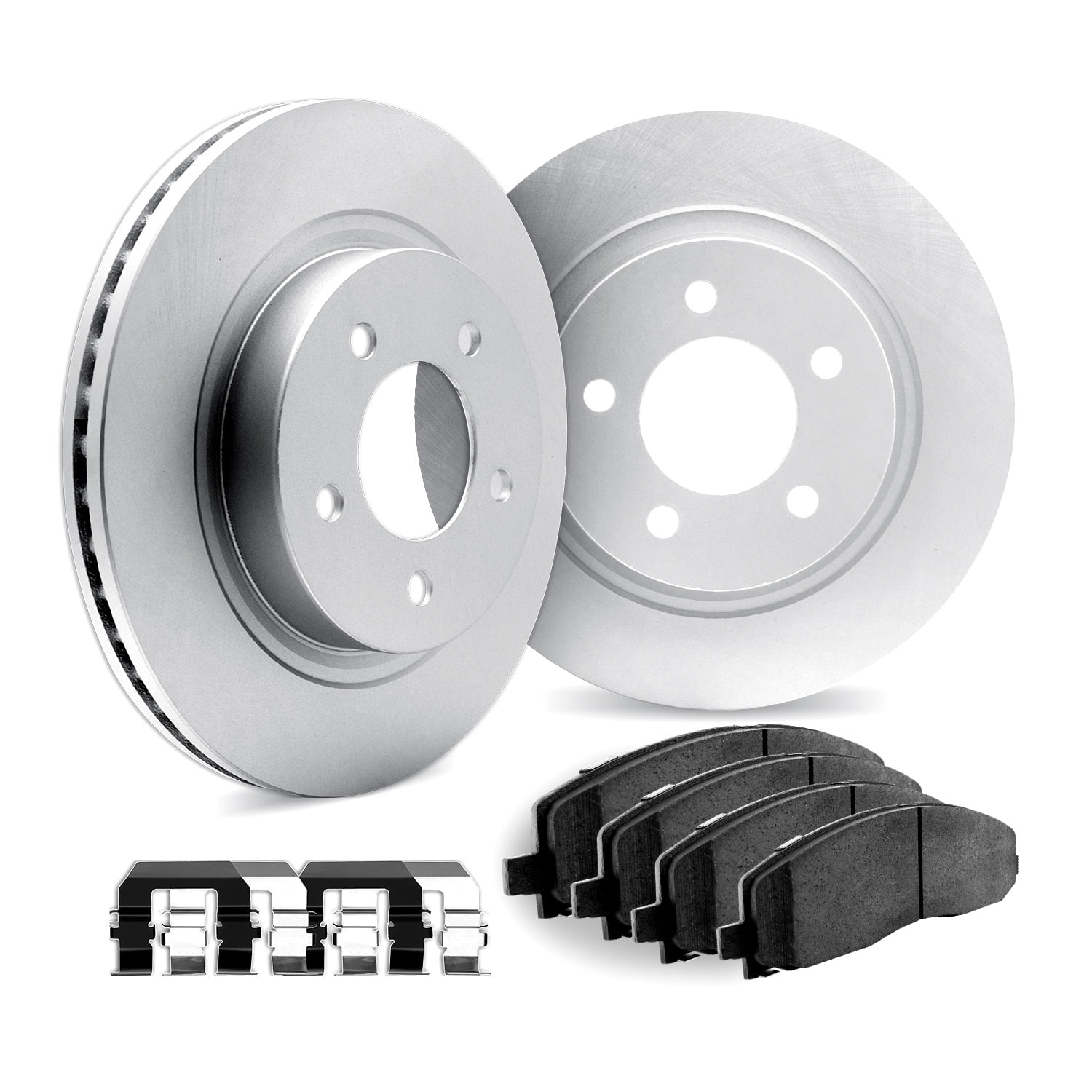 Dynamic Friction Company Front Brake Geospec Rotors with 5000 Euro Ceramic Brake Pads includes Hardware - 4612-42006