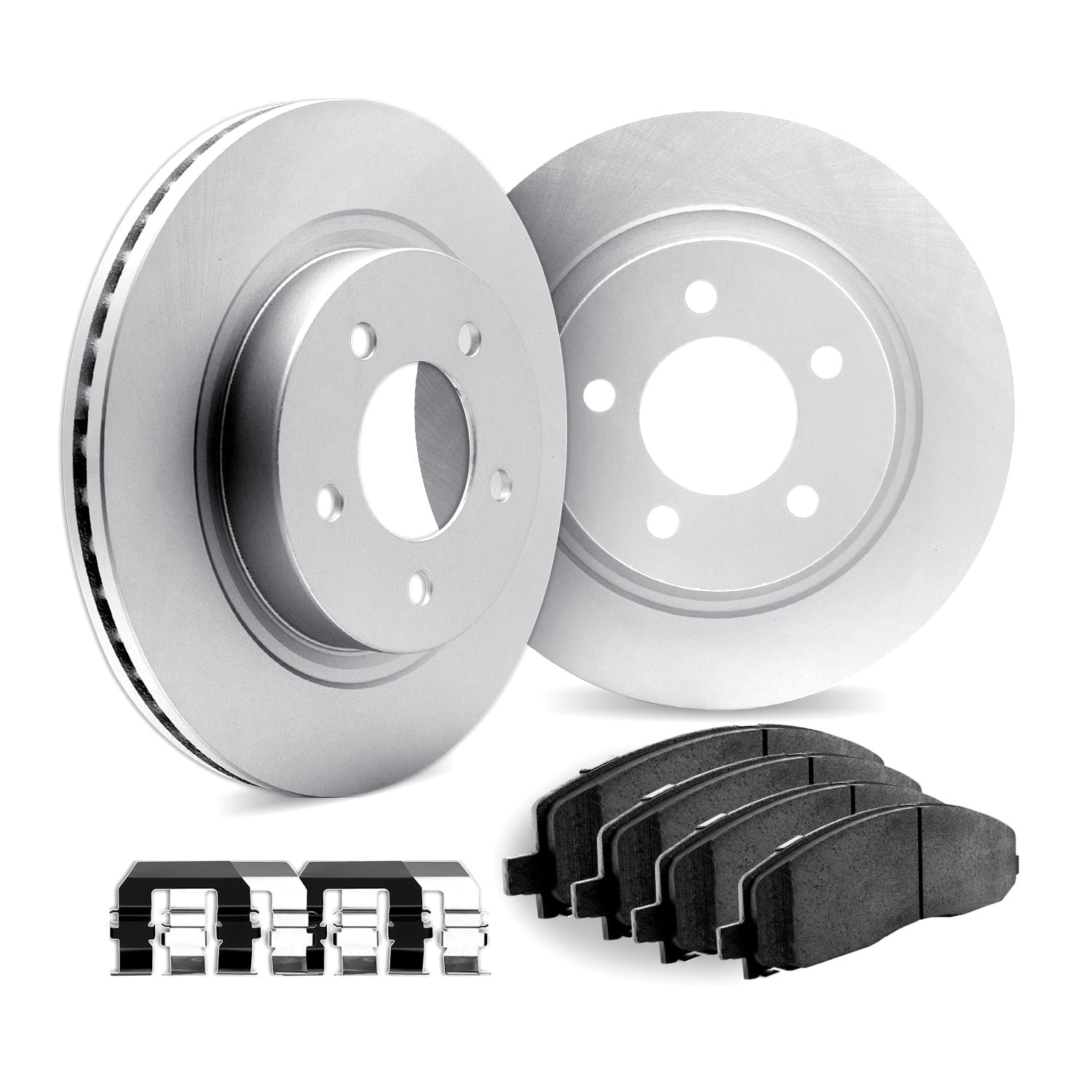 Dynamic Friction Company Front Brake Geospec Rotors with 5000 Euro Ceramic Brake Pads includes Hardware - 4612-74027