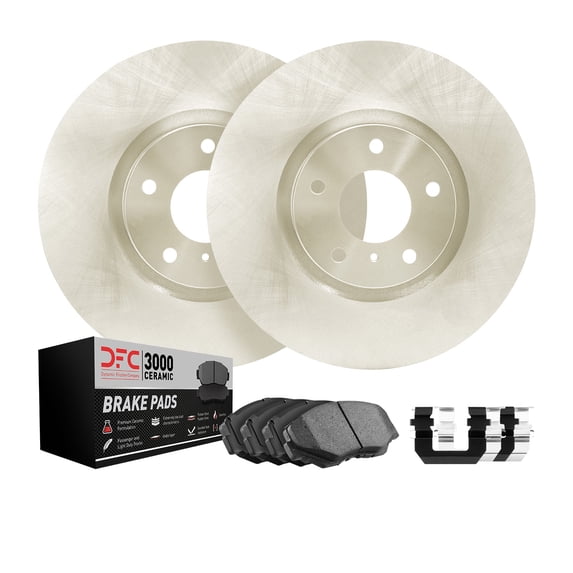Dynamic Friction Company Front Brake Rotors with 3000 Series Ceramic Brake Pads includes Hardware 6312-03015 Fits select: 2002-2003 HYUNDAI SONATA, 2001-2002 KIA OPTIMA