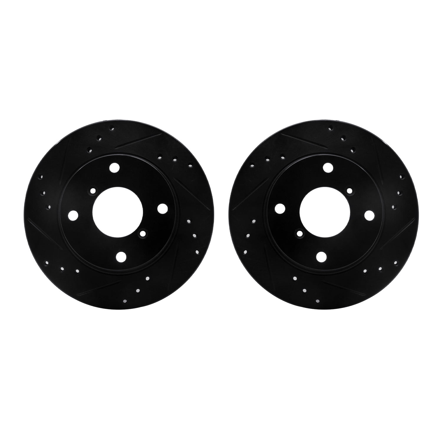 Dynamic Friction Company Front Brake Rotors-Drilled and Slotted-Black 8002-01008