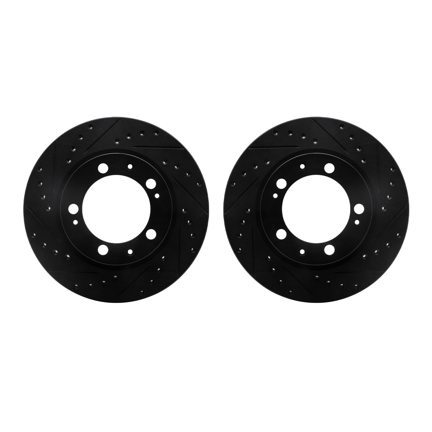 Dynamic Friction Company Front Brake Rotors-Drilled and Slotted-Black 8002-02004