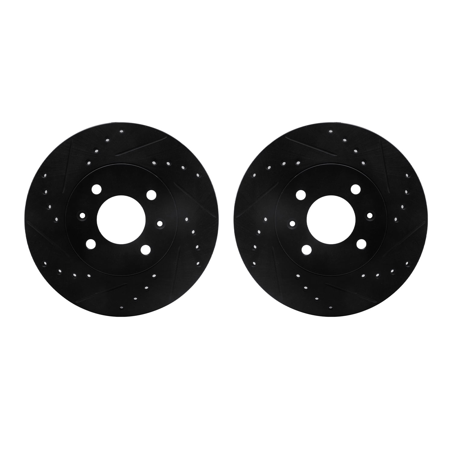 Dynamic Friction Company Front Brake Rotors-Drilled and Slotted-Black 8002-03000