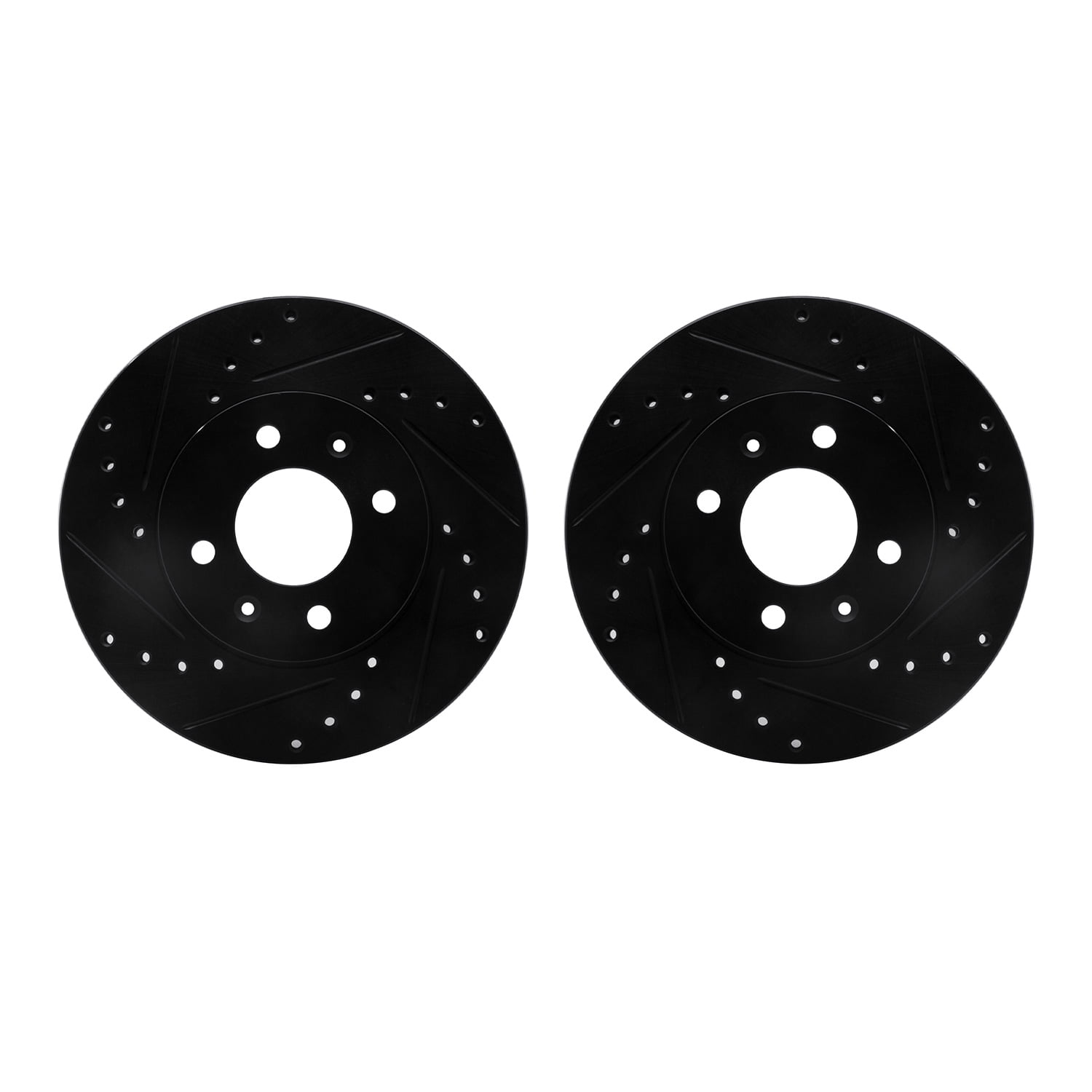 Dynamic Friction Company Front Brake Rotors-Drilled and Slotted-Black 8002-03001