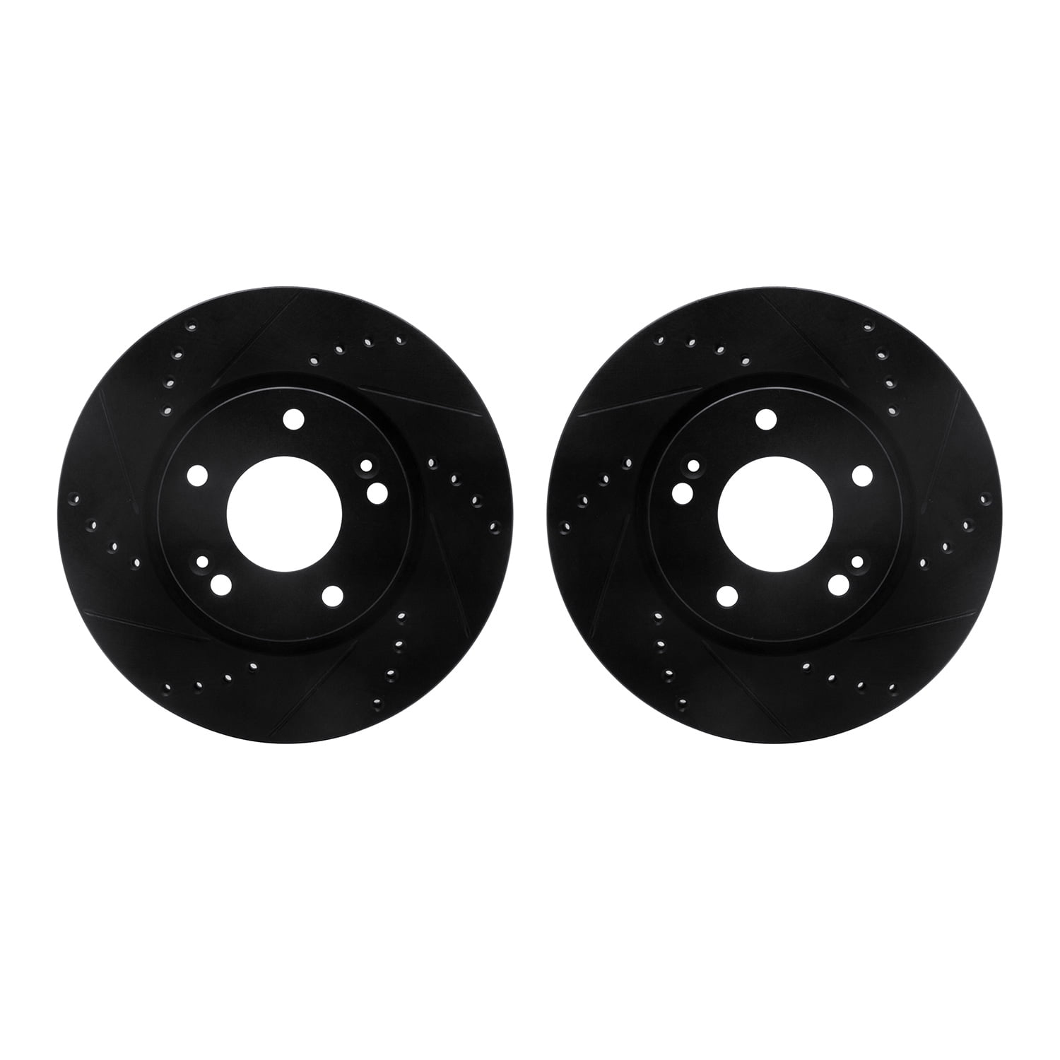 Dynamic Friction Company Front Brake Rotors-Drilled and Slotted-Black 8002-03014