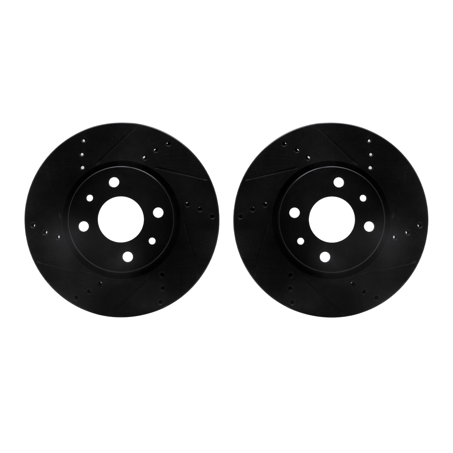 Dynamic Friction Company Front Brake Rotors-Drilled and Slotted-Black 8002-07001