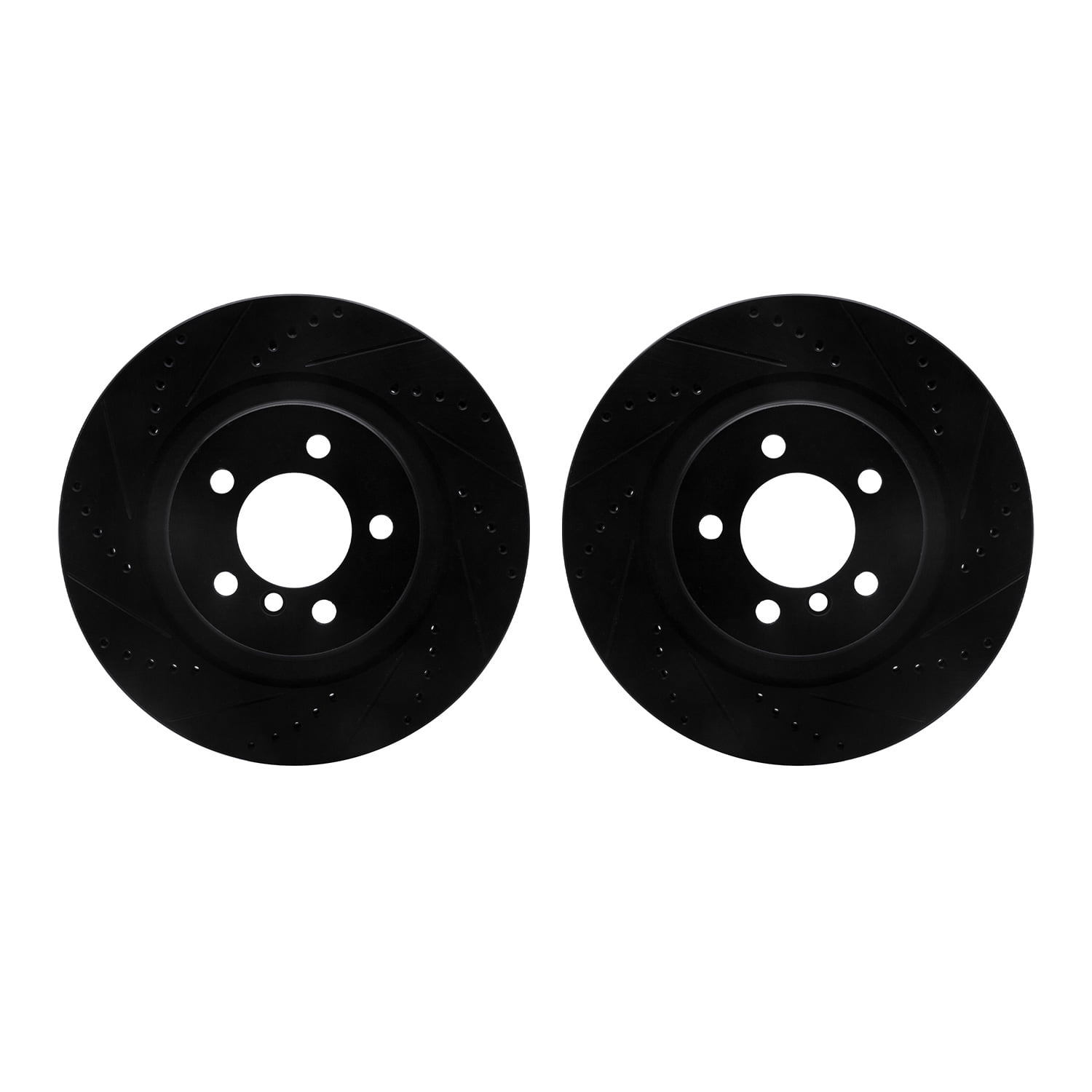 Dynamic Friction Company Front Brake Rotors-Drilled and Slotted-Black 8002-11013