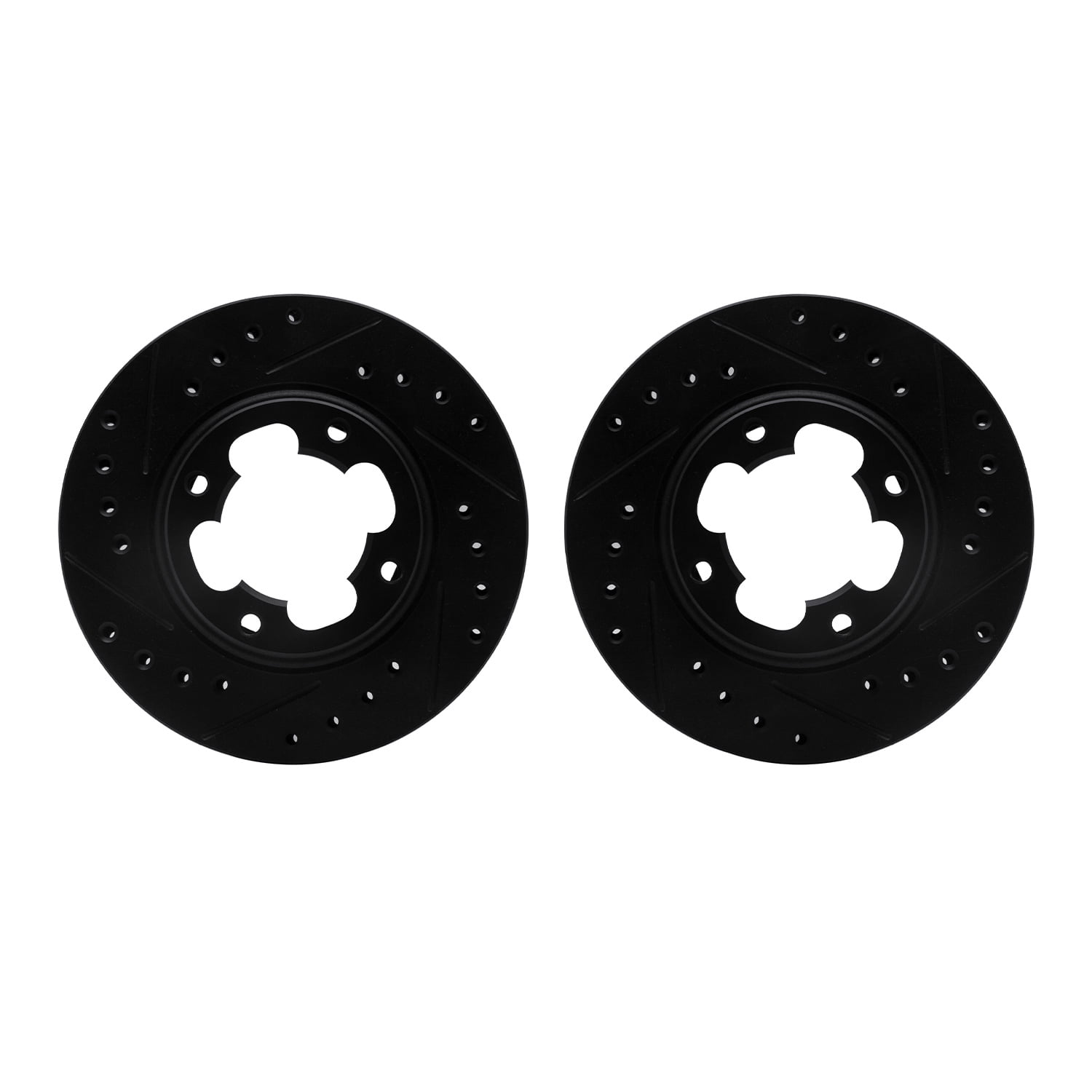 Dynamic Friction Company Front Brake Rotors-Drilled and Slotted-Black 8002-13018