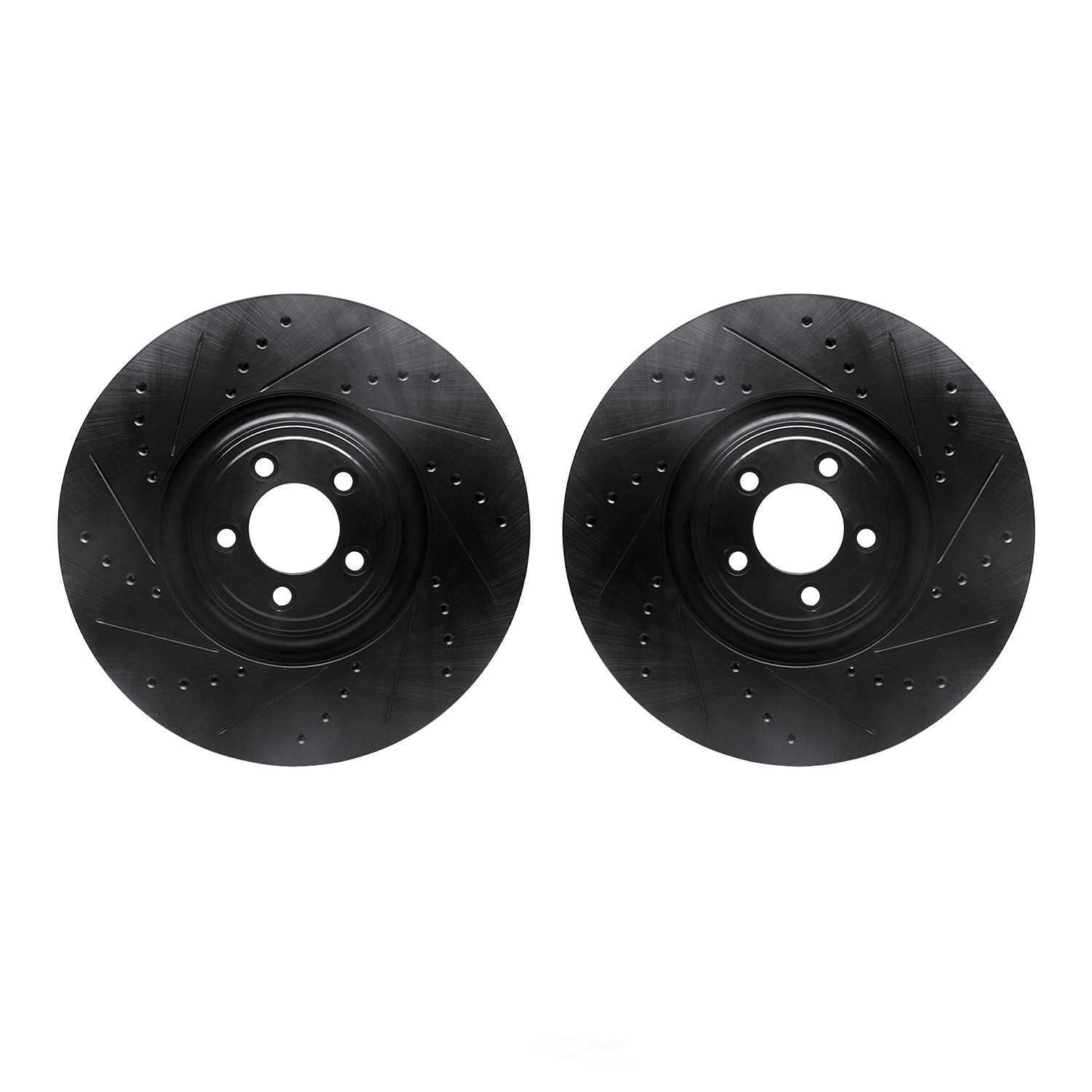 Dynamic Friction Company 8002-20006 DFC Brake Rotors - Drilled & Slotted - Black