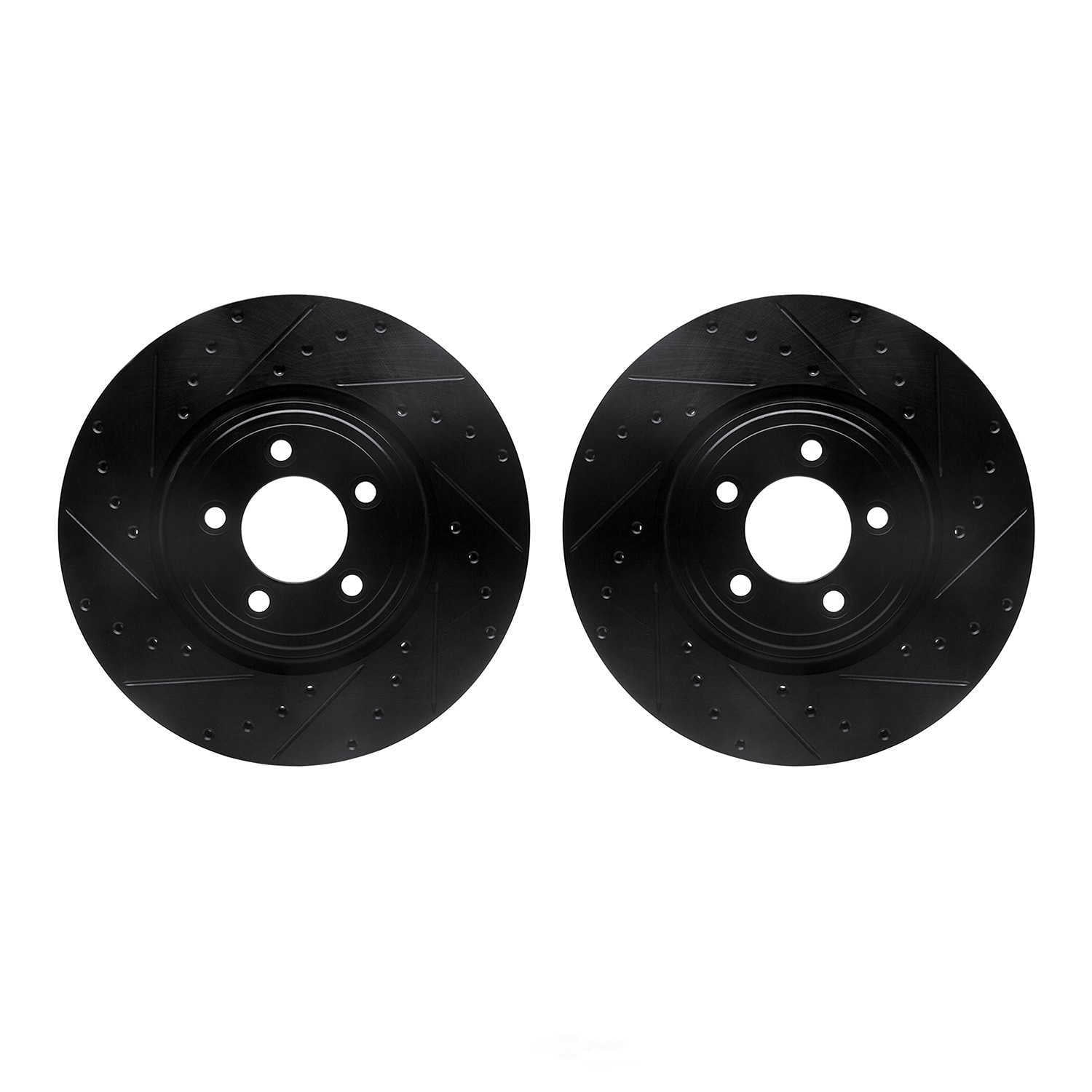 Dynamic Friction Company 8002-20010 DFC Brake Rotors - Drilled & Slotted - Black