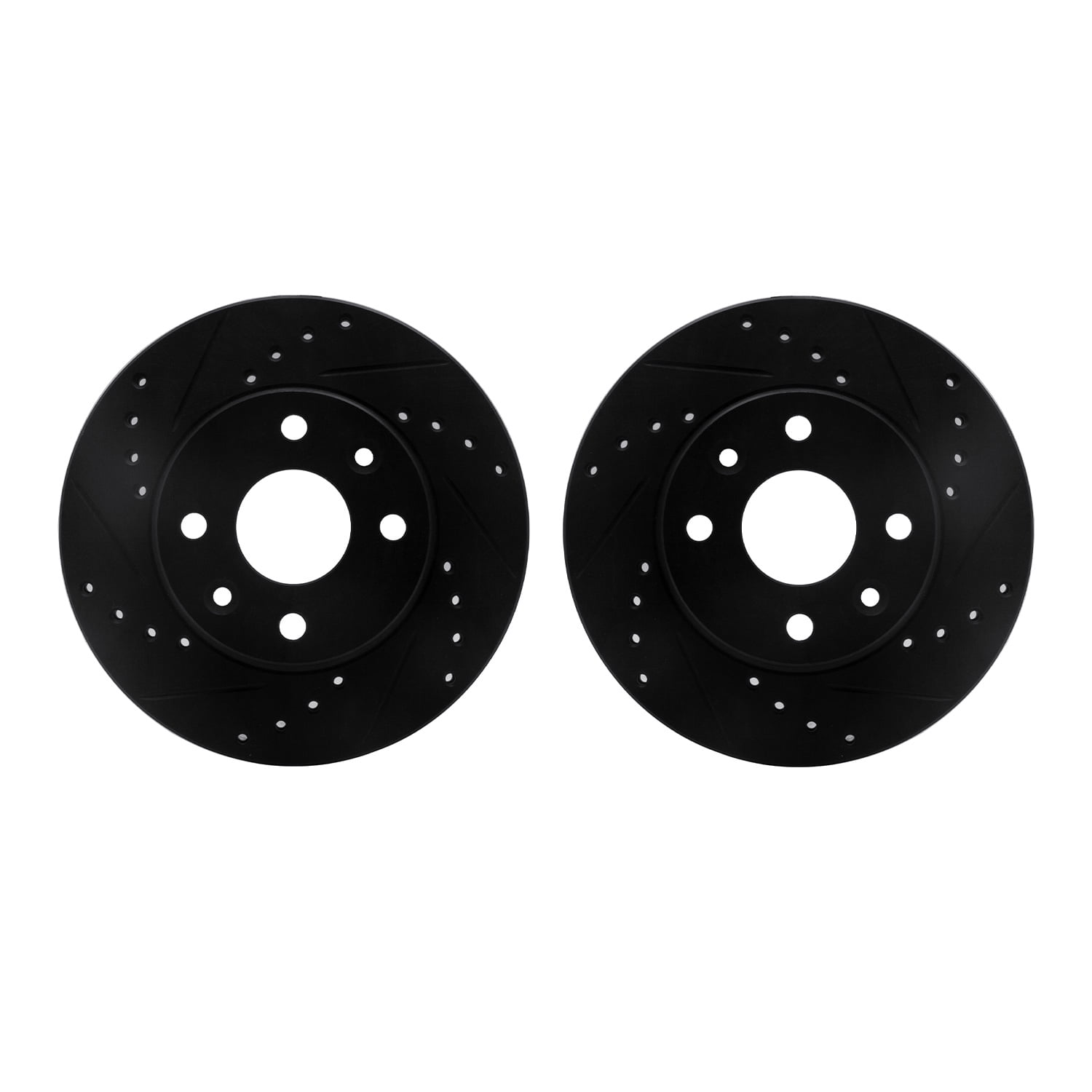 Dynamic Friction Company Front Brake Rotors-Drilled and Slotted-Black 8002-21015