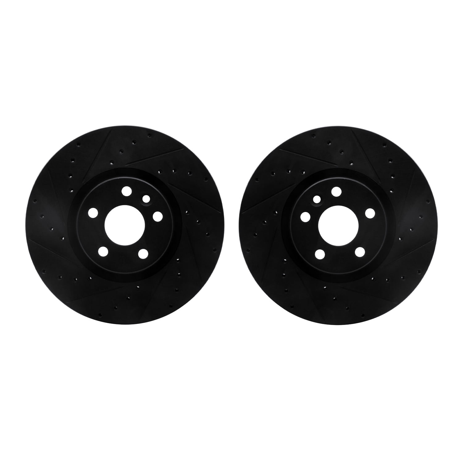 Dynamic Friction Company Front Brake Rotors-Drilled and Slotted-Black 8002-27027