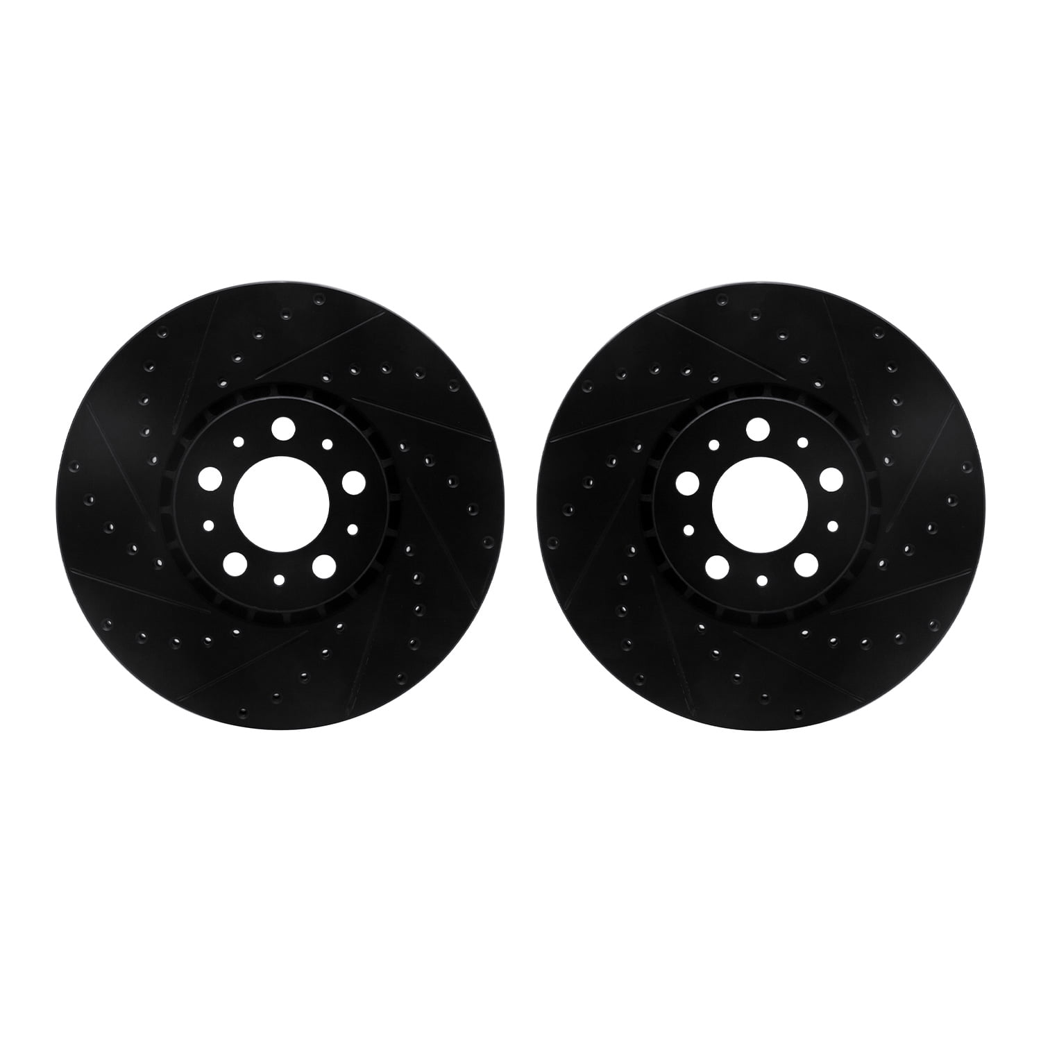 Dynamic Friction Company Front Brake Rotors-Drilled and Slotted-Black 8002-27028